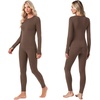 image:imageEkouaer Thermal Underwear for Women Long Johns Base Layer Winter Clothes  Fleece Lined Long Sleeve Top amp Leggings Lounge Set for Cold Weather Heat Retention For Skiing Outdoor Cozy LoungewearBrown