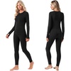 image:imageEkouaer Thermal Underwear for Women Long Johns Base Layer Winter Clothes  Fleece Lined Long Sleeve Top amp Leggings Lounge Set for Cold Weather Heat Retention For Skiing Outdoor Cozy LoungewearZ  Black  White  Brown 3 Sets