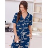 image:imageEkouaer Women Pajama Set Short Sleeve Button Down Pjs with Jogger Pants  Soft Comfy Sleepwear Nightwear2 Piece Lounge Set with PocketsBlue Zebra