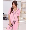 image:imageEkouaer Women Pajama Set Short Sleeve Button Down Pjs with Jogger Pants  Soft Comfy Sleepwear Nightwear2 Piece Lounge Set with PocketsPink