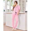 image:imageEkouaer Women Pajama Set Short Sleeve Button Down Pjs with Jogger Pants  Soft Comfy Sleepwear Nightwear2 Piece Lounge Set with PocketsPink