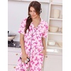 image:imageEkouaer Women Pajama Set Short Sleeve Button Down Pjs with Jogger Pants  Soft Comfy Sleepwear Nightwear2 Piece Lounge Set with PocketsPink Bow
