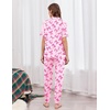 image:imageEkouaer Women Pajama Set Short Sleeve Button Down Pjs with Jogger Pants  Soft Comfy Sleepwear Nightwear2 Piece Lounge Set with PocketsPink Bow