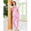 image:imageEkouaer Women Pajama Set Short Sleeve Button Down Pjs with Jogger Pants  Soft Comfy Sleepwear Nightwear2 Piece Lounge Set with PocketsPink Bow