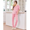 image:imageEkouaer Women Pajama Set Short Sleeve Button Down Pjs with Jogger Pants  Soft Comfy Sleepwear Nightwear2 Piece Lounge Set with PocketsPink Plaid