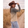 image:imageEkouaer Womens Casual Shirts Long Sleeve Tops Thermal Tshirts Fall Clothes  Crewneck Breathable Comfort Lightweight Workout Basic Tees Solid or Graphic Tshirts 2026 Fashion OutfitDark Gray Orange Gradient Color