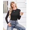image:imageEkouaer Womens Mesh Long Sleeve Tops Fall Fashion Crew Neck Slim Fit Shirts  Floral Pattern Sheer Tulle See Though Tees Going Out Clothes Super Stretchy Outfits Thermal Tops Night Out UnderscurbsA Black