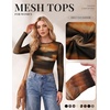 image:imageEkouaer Womens Mesh Long Sleeve Tops Fall Fashion Crew Neck Slim Fit Shirts  Floral Pattern Sheer Tulle See Though Tees Going Out Clothes Super Stretchy Outfits Thermal Tops Night Out UnderscurbsTie Dye Print