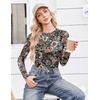 image:imageEkouaer Womens Mesh Long Sleeve Tops Fall Fashion Crew Neck Slim Fit Shirts  Floral Pattern Sheer Tulle See Though Tees Going Out Clothes Super Stretchy Outfits Thermal Tops Night Out UnderscurbsFloral Fierce