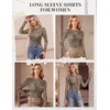 image:imageEkouaer Womens Mesh Long Sleeve Tops Fall Fashion Crew Neck Slim Fit Shirts  Floral Pattern Sheer Tulle See Though Tees Going Out Clothes Super Stretchy Outfits Thermal Tops Night Out UnderscurbsLeopard Print