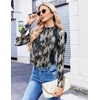 image:imageEkouaer Womens Mesh Long Sleeve Tops Fall Fashion Mock Neck Slim Fit Shirts  Mock Turtleneck Floral Pattern Sheer Tulle Night Out Clothes Stretchy See Though Outfits Sexy Thermal BlousesTie Dye
