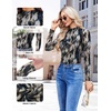 image:imageEkouaer Womens Mesh Long Sleeve Tops Fall Fashion Mock Neck Slim Fit Shirts  Mock Turtleneck Floral Pattern Sheer Tulle Night Out Clothes Stretchy See Though Outfits Sexy Thermal BlousesTie Dye