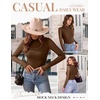 image:imageEkouaer Womens Mesh Long Sleeve Tops Fall Fashion Mock Neck Slim Fit Shirts  Mock Turtleneck Floral Pattern Sheer Tulle Night Out Clothes Stretchy See Though Outfits Sexy Thermal BlousesBrown
