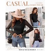 image:imageEkouaer Womens Mesh Long Sleeve Tops Fall Fashion Mock Neck Slim Fit Shirts  Mock Turtleneck Floral Pattern Sheer Tulle Night Out Clothes Stretchy See Though Outfits Sexy Thermal BlousesA Black