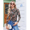 image:imageEkouaer Womens Mesh Long Sleeve Tops Fall Fashion Mock Neck Slim Fit Shirts  Mock Turtleneck Floral Pattern Sheer Tulle Night Out Clothes Stretchy See Though Outfits Sexy Thermal BlousesFloral Fierce