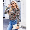 image:imageEkouaer Womens Mesh Long Sleeve Tops Fall Fashion Mock Neck Slim Fit Shirts  Mock Turtleneck Floral Pattern Sheer Tulle Night Out Clothes Stretchy See Though Outfits Sexy Thermal BlousesFloral Fierce