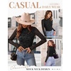 image:imageEkouaer Womens Mesh Long Sleeve Tops Fall Fashion Mock Neck Slim Fit Shirts  Mock Turtleneck Floral Pattern Sheer Tulle Night Out Clothes Stretchy See Though Outfits Sexy Thermal BlousesA Black Floral