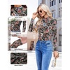 image:imageEkouaer Womens Mesh Long Sleeve Tops Fall Fashion Mock Neck Slim Fit Shirts  Mock Turtleneck Floral Pattern Sheer Tulle Night Out Clothes Stretchy See Though Outfits Sexy Thermal BlousesFloral Fierce