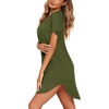 image:imageEkouaer Womens Nightgown V Neck Button Down Sleepshirts Soft Sleepdress  Soft Loose Sleep Shirt with Split Hem for Sleep Lounging Labor Maternity Hospital and Relaxed Nursing Access at HomeArmy Green