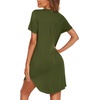 image:imageEkouaer Womens Nightgown V Neck Button Down Sleepshirts Soft Sleepdress  Soft Loose Sleep Shirt with Split Hem for Sleep Lounging Labor Maternity Hospital and Relaxed Nursing Access at HomeArmy Green