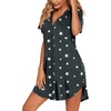 image:imageEkouaer Womens Nightgown V Neck Button Down Sleepshirts Soft Sleepdress  Soft Loose Sleep Shirt with Split Hem for Sleep Lounging Labor Maternity Hospital and Relaxed Nursing Access at HomeGrey Star
