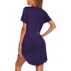 image:imageEkouaer Womens Nightgown V Neck Button Down Sleepshirts Soft Sleepdress  Soft Loose Sleep Shirt with Split Hem for Sleep Lounging Labor Maternity Hospital and Relaxed Nursing Access at HomePurple
