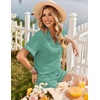 image:imageEkouaer Womens Pajama Sets Button Up Pjs 2 Piece Short Sleeve Sleepwear  soft fabric for wedding date night bridal party for maternity elastic waistGray Green