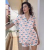 image:imageEkouaer Womens Pajama Sets Button Up Pjs 2 Piece Short Sleeve Sleepwear  soft fabric for wedding date night bridal party for maternity elastic waistLight Pink Blue Bow