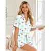 image:imageEkouaer Womens Pajama Sets Button Up Pjs 2 Piece Short Sleeve Sleepwear  soft fabric for wedding date night bridal party for maternity elastic waistLight Green With Wine Glass