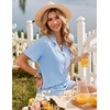 image:imageEkouaer Womens Pajama Sets Button Up Pjs 2 Piece Short Sleeve Sleepwear  soft fabric for wedding date night bridal party for maternity elastic waistLight Blue