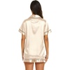 image:imageEkouaer Womens Pajamas Silk Satin Short Sleeve Button Down Pjs Shorts Set  Silky SoftNotch Collar2 Piece Set for SleepLoungeBridalBridesmaidVacationPostpartumTravelGiftBeige