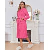 image:imageEkouaer Womens Robe Long Winter Plush Jacquard Bathrobe with Pockets SXXL  Jacquard fabric Color block Shawl collar Long length Plush Fuzzy Fluffy Fleece Thick Sleepwear Winter Lounge wearRose Pink