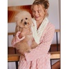 image:imageEkouaer Womens Robe Long Winter Plush Jacquard Bathrobe with Pockets SXXL  Jacquard fabric Color block Shawl collar Long length Plush Fuzzy Fluffy Fleece Thick Sleepwear Winter Lounge wearC Pink