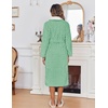 image:imageEkouaer Womens Robe Long Winter Plush Jacquard Bathrobe with Pockets SXXL  Jacquard fabric Color block Shawl collar Long length Plush Fuzzy Fluffy Fleece Thick Sleepwear Winter Lounge wearGrey Green