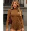 image:imageEkouaer Womens Turtleneck Shirts Long Sleeve Lightweight Fitted Thermal  Mock Neck Soft Base Layer Tops Underwear Stretchy Fit Buttery Soft Undershirts Fashion Winter ClothesLight Brown