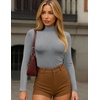 image:imageEkouaer Womens Turtleneck Shirts Long Sleeve Lightweight Fitted Thermal  Mock Neck Soft Base Layer Tops Underwear Stretchy Fit Buttery Soft Undershirts Fashion Winter ClothesLight Grey