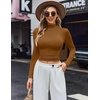 image:imageEkouaer Womens Turtleneck Shirts Long Sleeve Lightweight Fitted Thermal  Mock Neck Soft Base Layer Tops Underwear Stretchy Fit Buttery Soft Undershirts Fashion Winter ClothesLight Brown