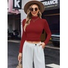 image:imageEkouaer Womens Turtleneck Shirts Long Sleeve Lightweight Fitted Thermal  Mock Neck Soft Base Layer Tops Underwear Stretchy Fit Buttery Soft Undershirts Fashion Winter ClothesRed