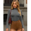 image:imageEkouaer Womens Turtleneck Shirts Long Sleeve Lightweight Fitted Thermal  Mock Neck Soft Base Layer Tops Underwear Stretchy Fit Buttery Soft Undershirts Fashion Winter ClothesGrey