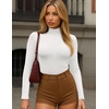 image:imageEkouaer Womens Turtleneck Shirts Long Sleeve Lightweight Fitted Thermal  Mock Neck Soft Base Layer Tops Underwear Stretchy Fit Buttery Soft Undershirts Fashion Winter ClothesWhite