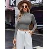 image:imageEkouaer Womens Turtleneck Shirts Long Sleeve Lightweight Fitted Thermal  Mock Neck Soft Base Layer Tops Underwear Stretchy Fit Buttery Soft Undershirts Fashion Winter ClothesLight Grey