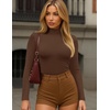 image:imageEkouaer Womens Turtleneck Shirts Long Sleeve Lightweight Fitted Thermal  Mock Neck Soft Base Layer Tops Underwear Stretchy Fit Buttery Soft Undershirts Fashion Winter ClothesBrown