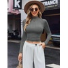 image:imageEkouaer Womens Turtleneck Shirts Long Sleeve Lightweight Fitted Thermal  Mock Neck Soft Base Layer Tops Underwear Stretchy Fit Buttery Soft Undershirts Fashion Winter ClothesGrey