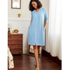 image:imageEkouaer Zipper Robes for Women 34 Sleeve Waffle Knit Bathrobe Lightweight Short Housecoat with Pockets Soft LoungewearClear Blue