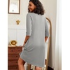 image:imageEkouaer Zipper Robes for Women 34 Sleeve Waffle Knit Bathrobe Lightweight Short Housecoat with Pockets Soft LoungewearLight Gray