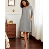 image:imageEkouaer Zipper Robes for Women 34 Sleeve Waffle Knit Bathrobe Lightweight Short Housecoat with Pockets Soft LoungewearLight Gray