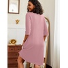image:imageEkouaer Zipper Robes for Women 34 Sleeve Waffle Knit Bathrobe Lightweight Short Housecoat with Pockets Soft LoungewearMauve