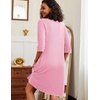 image:imageEkouaer Zipper Robes for Women 34 Sleeve Waffle Knit Bathrobe Lightweight Short Housecoat with Pockets Soft LoungewearPink