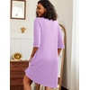 image:imageEkouaer Zipper Robes for Women 34 Sleeve Waffle Knit Bathrobe Lightweight Short Housecoat with Pockets Soft LoungewearPurple