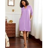 image:imageEkouaer Zipper Robes for Women 34 Sleeve Waffle Knit Bathrobe Lightweight Short Housecoat with Pockets Soft LoungewearPurple
